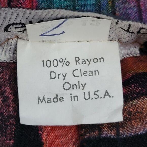 Vintage INGROUP LTD Abstract Pattern Button Midi Skirt W/Pockets Size 12 - Picture 7 of 7